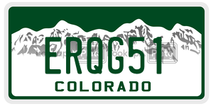 ERQG51  license plate in CO