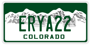 ERYA22  license plate in CO