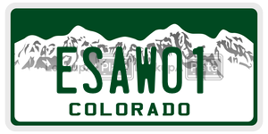 ESAW01  license plate in CO