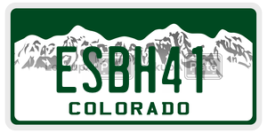 ESBH41  license plate in CO