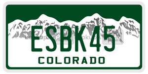 ESBK45  license plate in CO