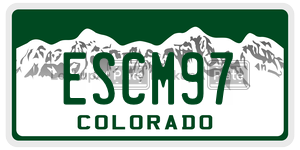 ESCM97  license plate in CO