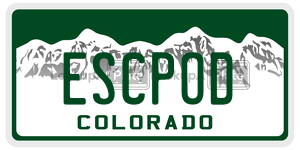 ESCPOD  license plate in CO