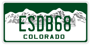 ESDB68  license plate in CO