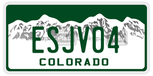 ESJV04  license plate in CO