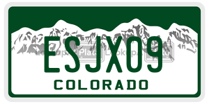 ESJX09  license plate in CO