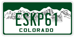 ESKP61  license plate in CO