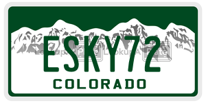 ESKY72 license plate in Colorado