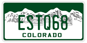 ESTQ68  license plate in CO