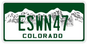 ESWN47  license plate in CO