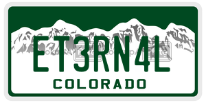 ET3RN4L  license plate in CO