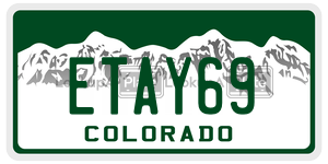 ETAY69  license plate in CO