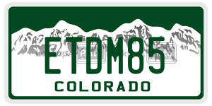 ETDM85  license plate in CO