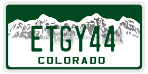 ETGY44  license plate in CO