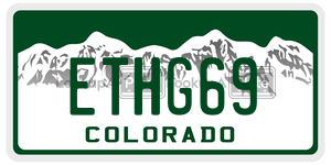 ETHG69  license plate in CO