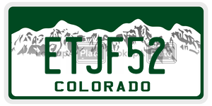 ETJF52  license plate in CO