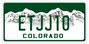 ETJJ10  license plate in CO