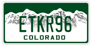 ETKR96  license plate in CO