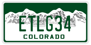 ETLG34  license plate in CO