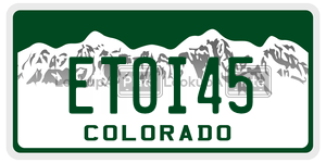 ETOI45  license plate in CO