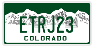 ETRJ23  license plate in CO