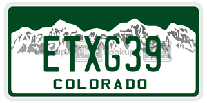 ETXG39  license plate in CO