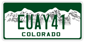 EUAY41  license plate in CO