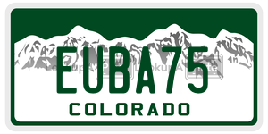 EUBA75  license plate in CO