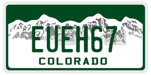 EUEH67  license plate in CO