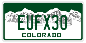 EUFX30  license plate in CO