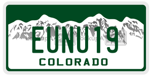 EUNU19  license plate in CO