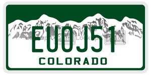 EUOJ51  license plate in CO