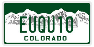 EUQU10  license plate in CO