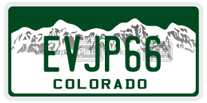 EVJP66  license plate in CO