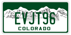 EVJT96  license plate in CO