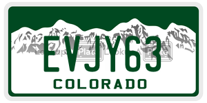 EVJY63  license plate in CO