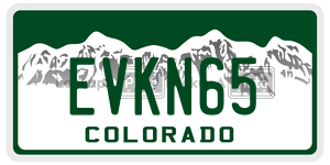 EVKN65  license plate in CO