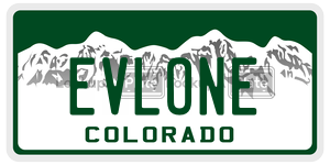 EVLONE license plate in Colorado