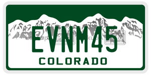 EVNM45  license plate in CO