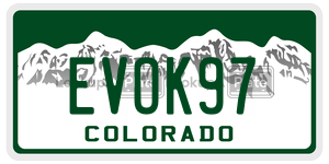 EVOK97  license plate in CO