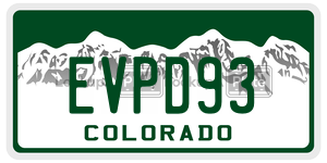 EVPD93  license plate in CO