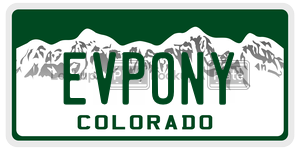 EVPONY  license plate in CO