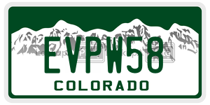 EVPW58  license plate in CO