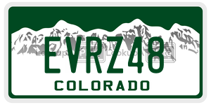 EVRZ48  license plate in CO