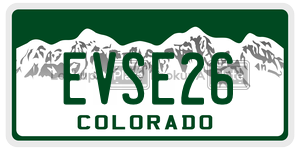 EVSE26  license plate in CO