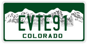 EVTE91  license plate in CO