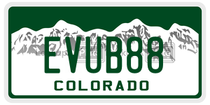 EVUB88  license plate in CO