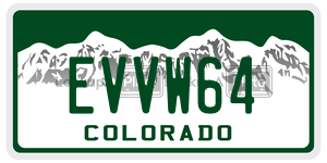 EVVW64  license plate in CO
