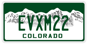 EVXM22  license plate in CO