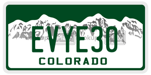 EVYE30  license plate in CO